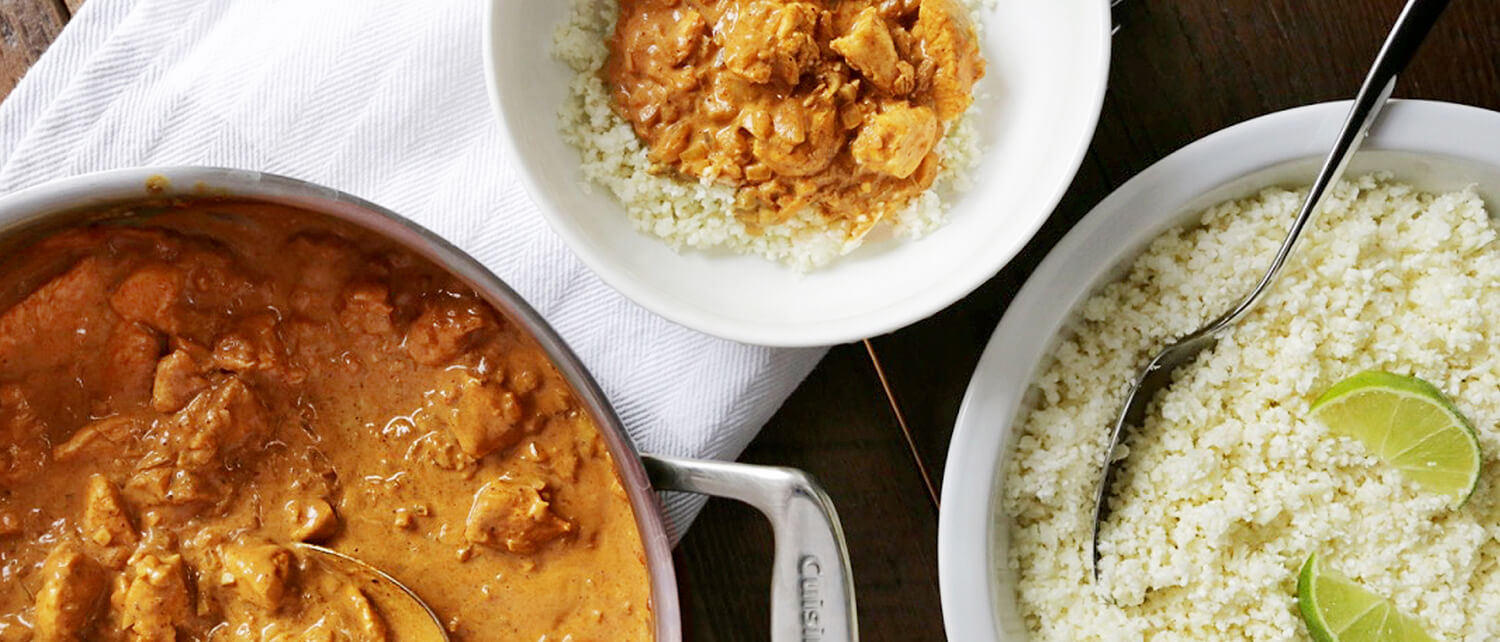 Cleaned Up Creamy Butter Chicken with Cauliflower Rice