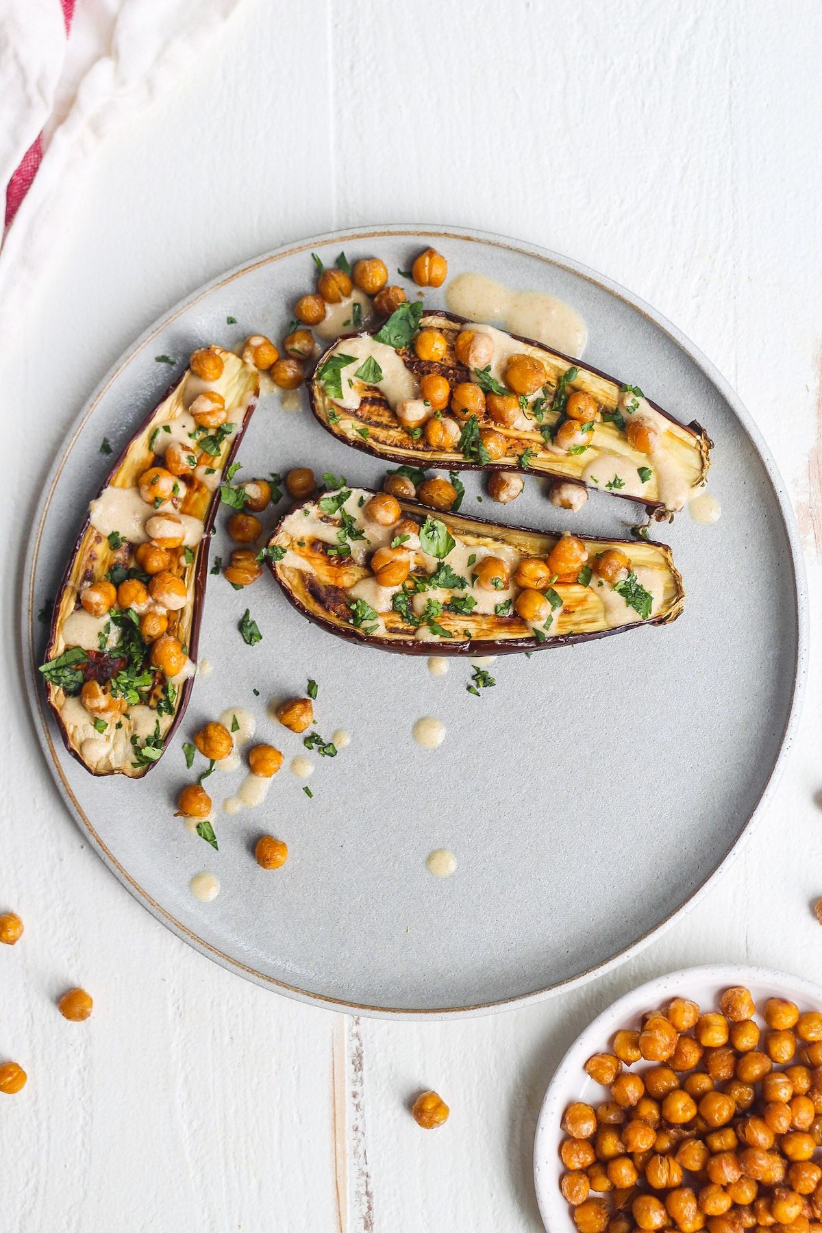 10 Mediterranean Diet Approved Recipes to Add to Your Meal Plan - Eggplant & Crispy Chickpeas with Tahini