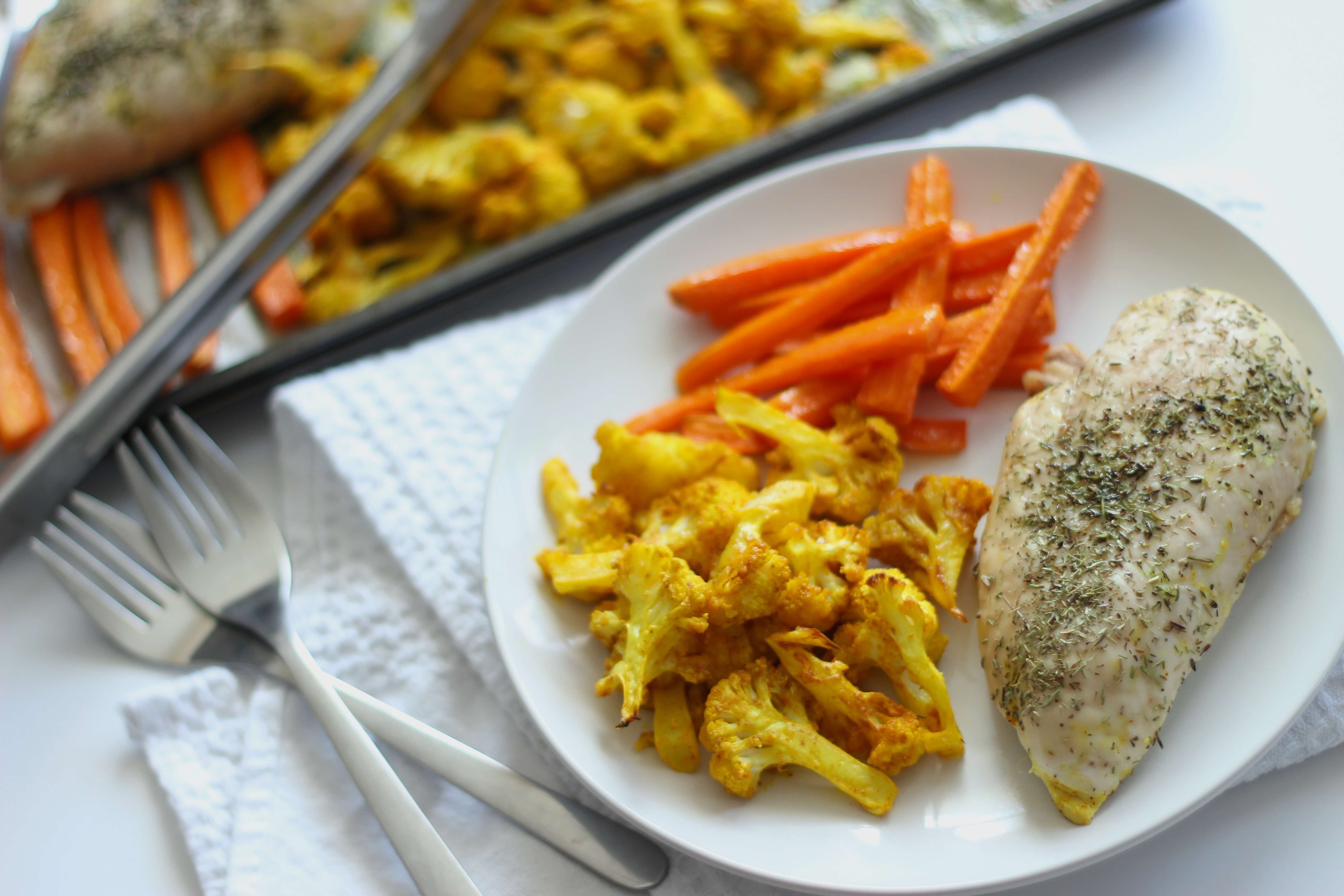 20 Family-Friendly Meals Your Clients Will Love: One Pan Chicken, Golden Cauliflower & Carrot Fries
