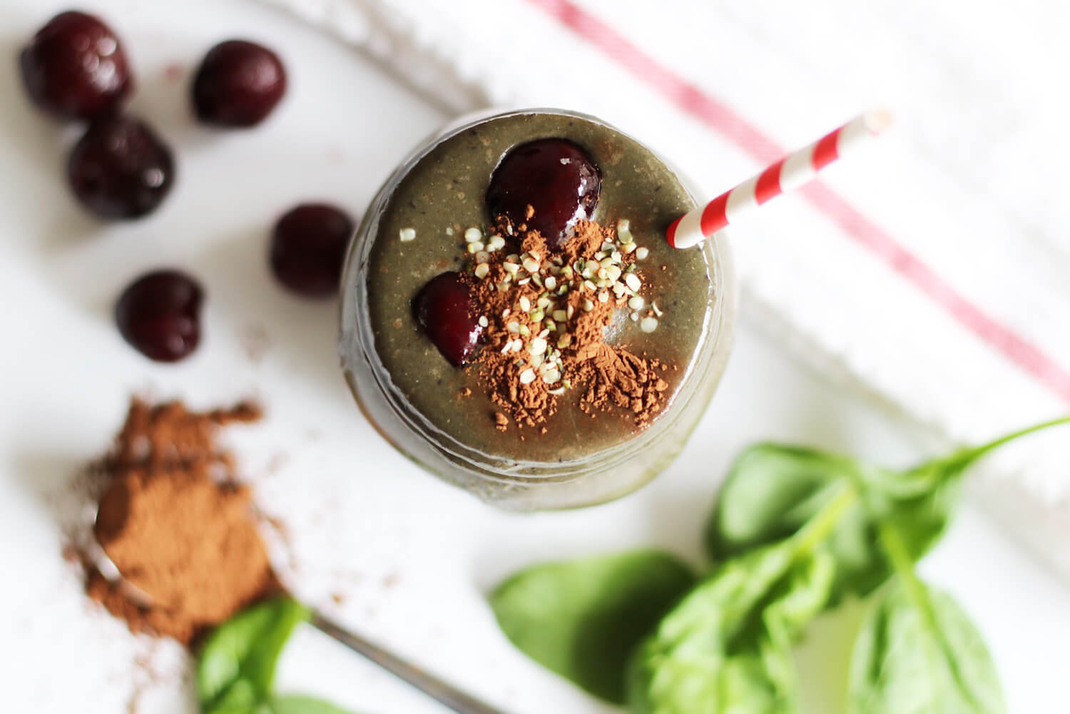 20 Low-Fat Oil-Free Meals Your Clients Will Love: Chocolate Cherry Green Smoothie