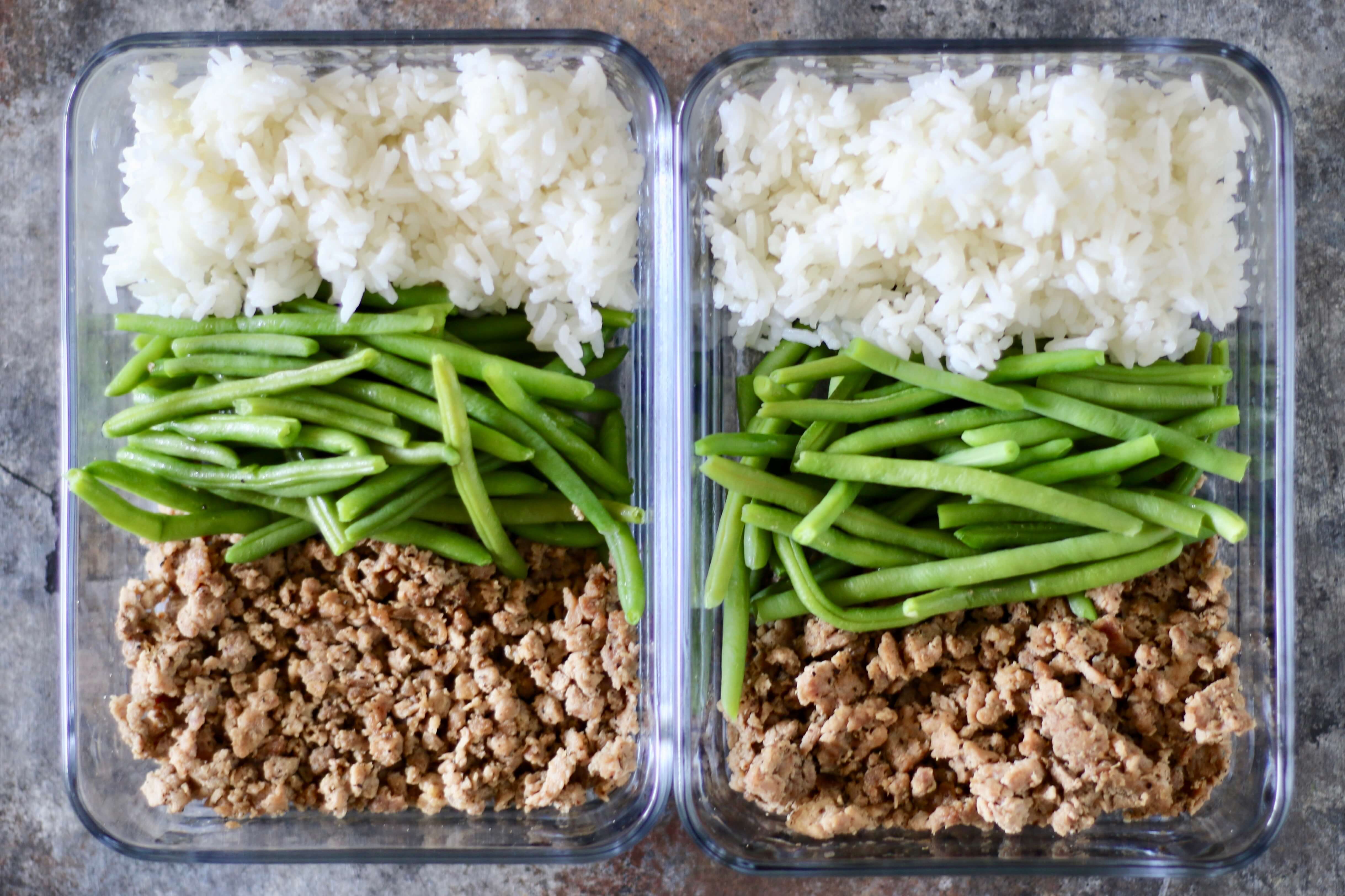 20 Simple Meals to Help Your Clients Hit Their Macros: Ground Turkey, Green Beans & Rice