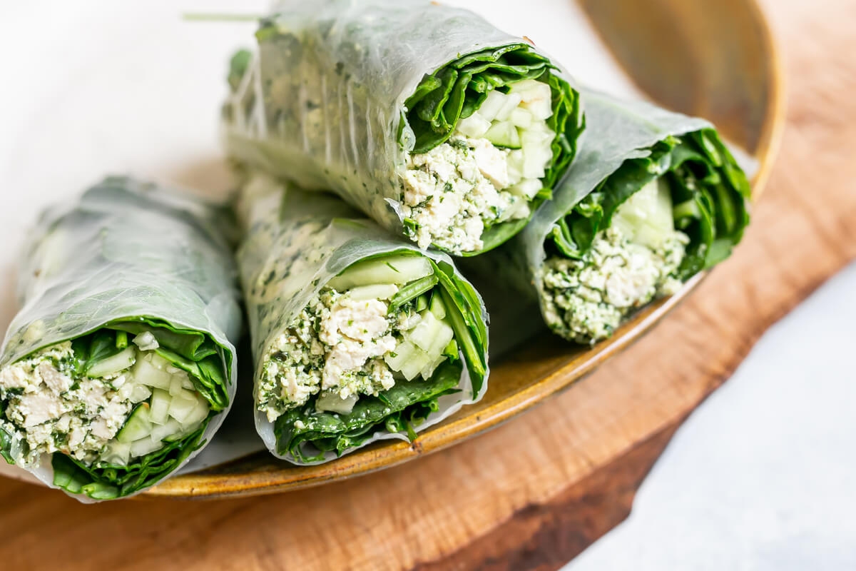 5 Ingredient Meal Ideas Your Clients Will Love: Pesto Tofu Spinach Rolls