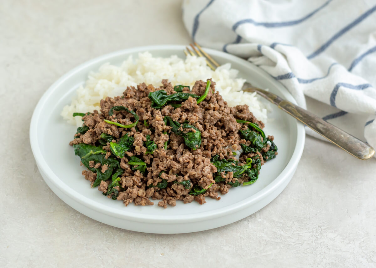 5 Ingredient Meal Ideas Your Clients Will Love: Rice, Beef & Spinach
