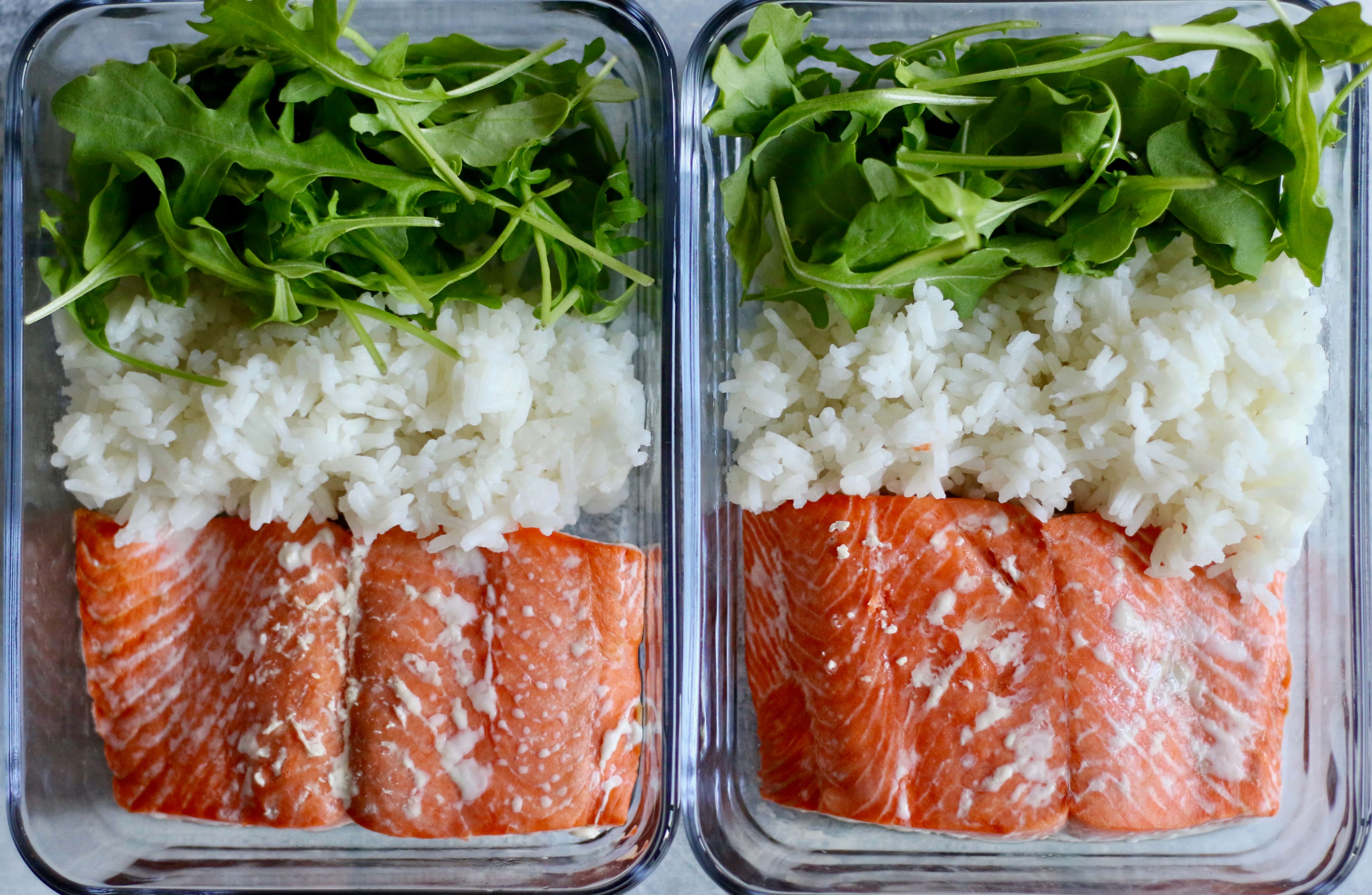 20 Simple Meals to Help Your Clients Hit Their Macros: Salmon, Rice & Arugula