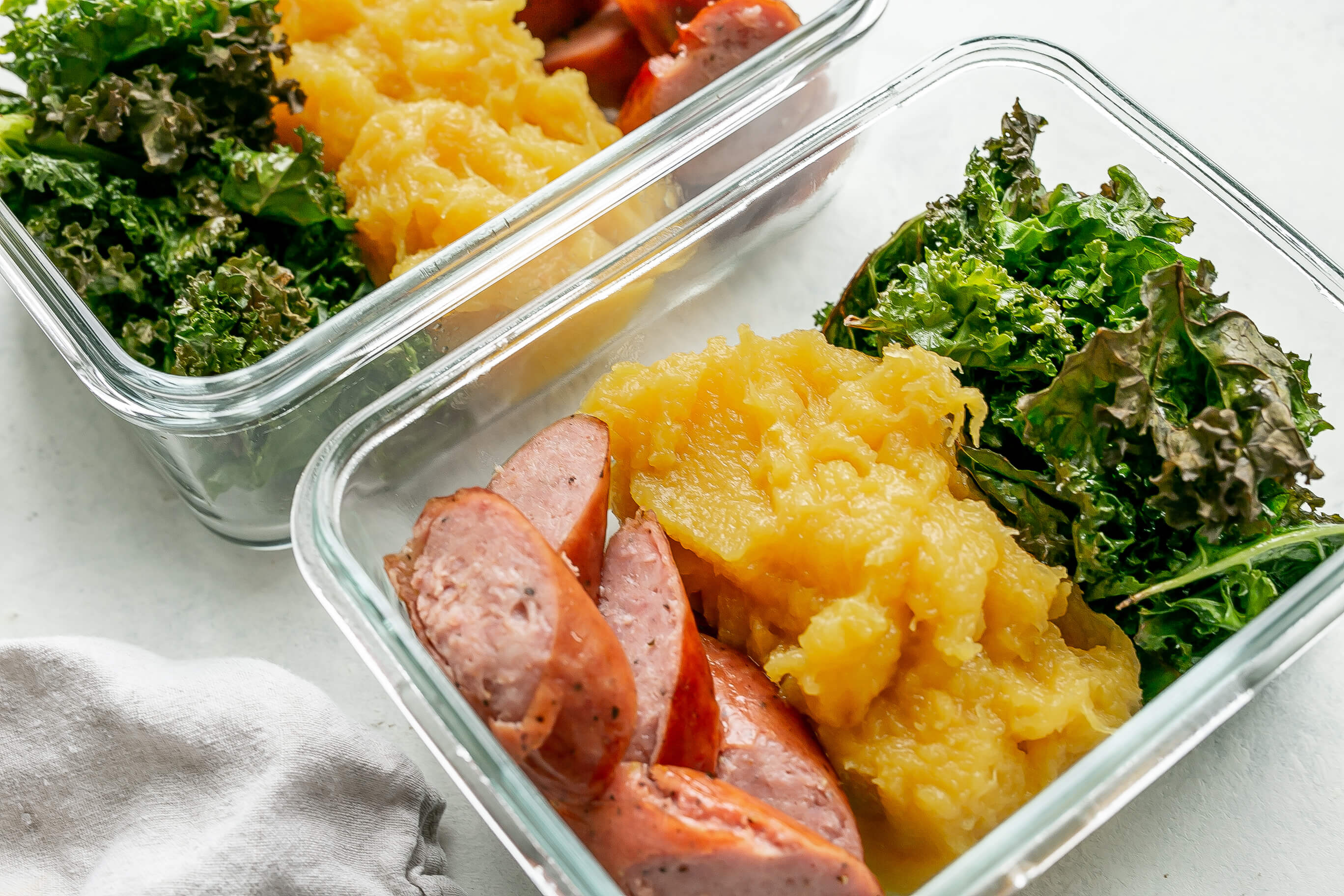 20 Simple Meals to Help Your Clients Hit Their Macros: Sausage, Kale & Acorn Squash Mash