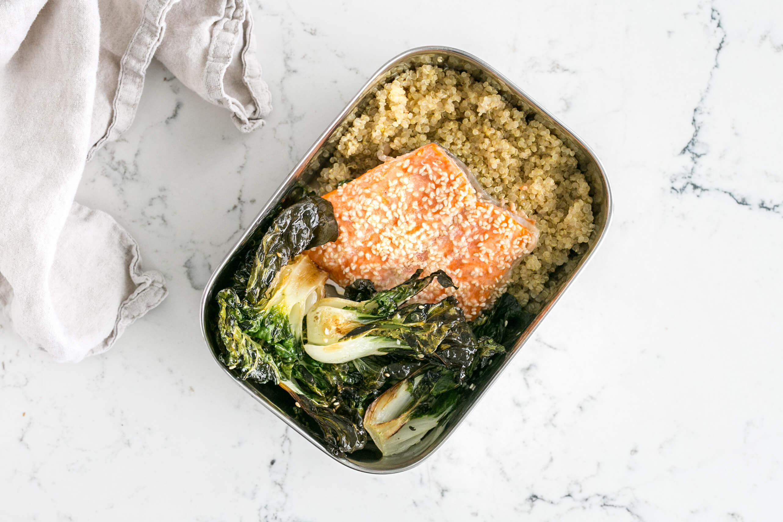 20 Simple Meals to Help Your Clients Hit Their Macros: Sesame Trout, Bok Choy & Quinoa