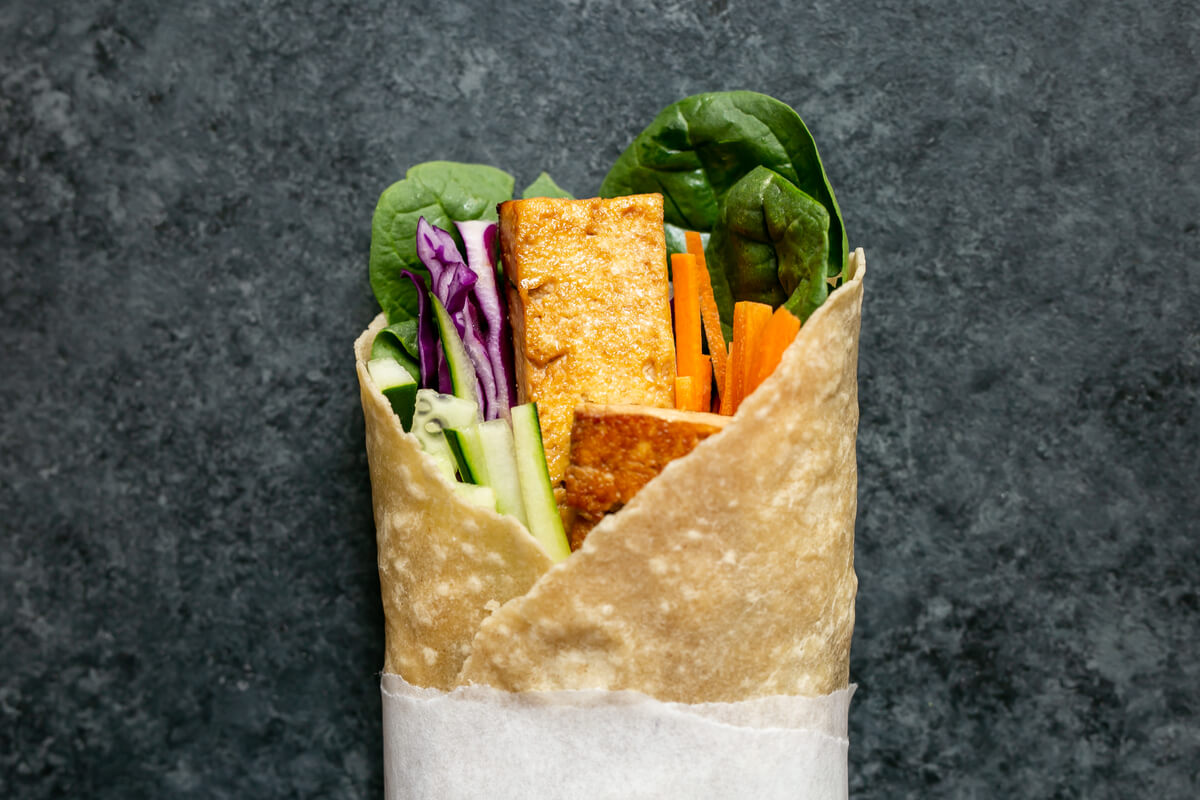 20 Meals to Help Clients Manage Gastroesophageal Reflux Disease (GERD):Tofu Veggie Wrap