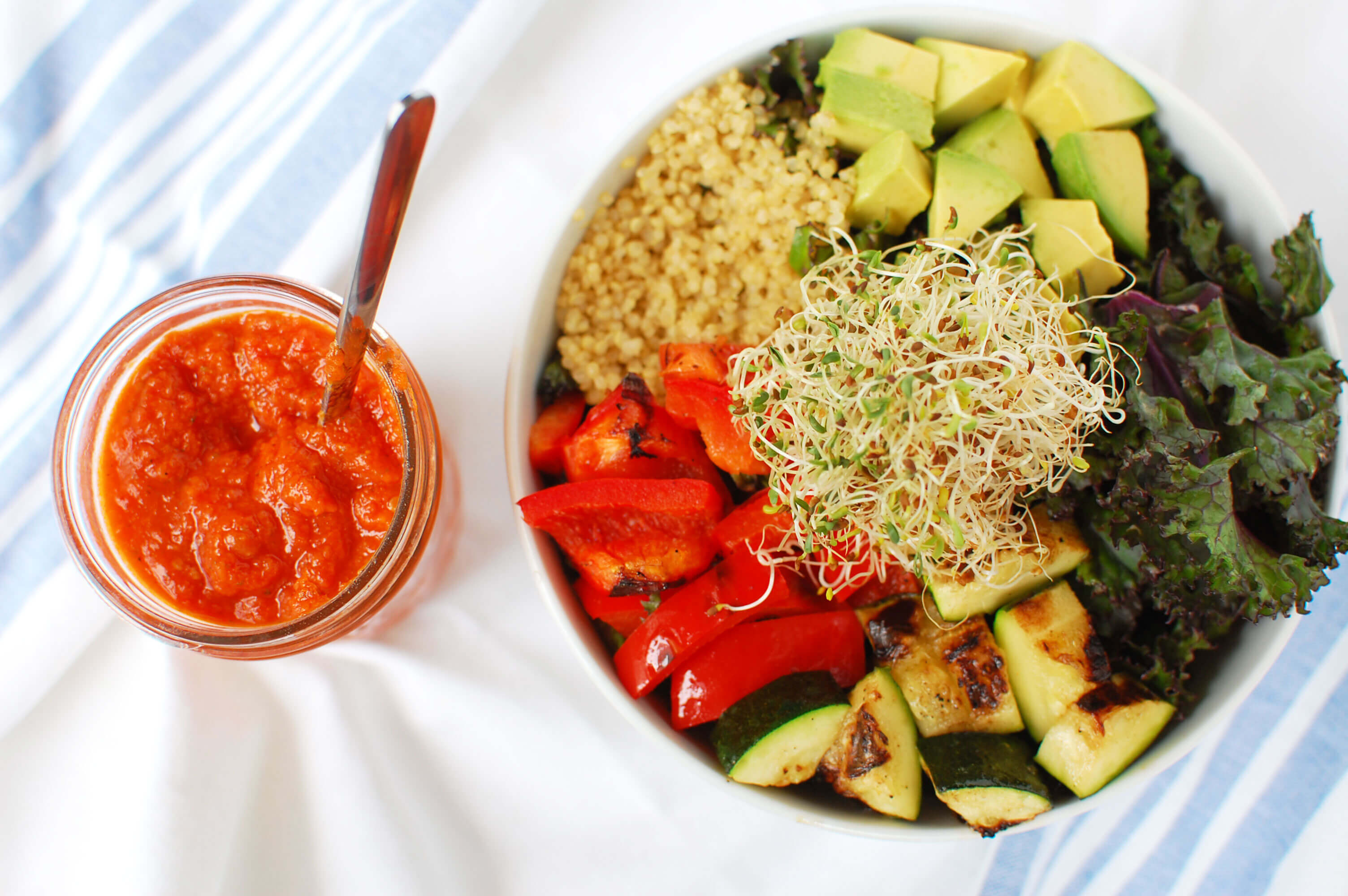 20 Meal Ideas to Help Clients with Eczema: Grilled Vegetable Beach Bowl
