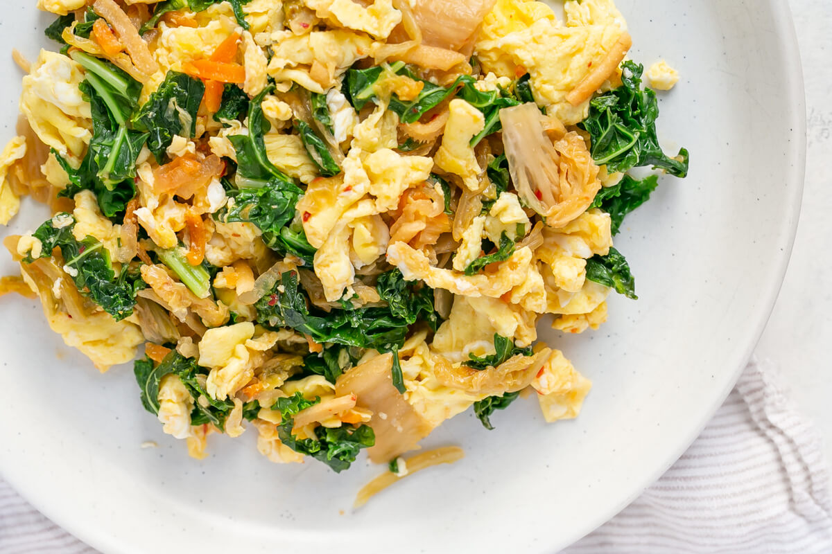 Nutrition Planning for Holistic Oral Health: Kimchi & Kale Scrambled Eggs