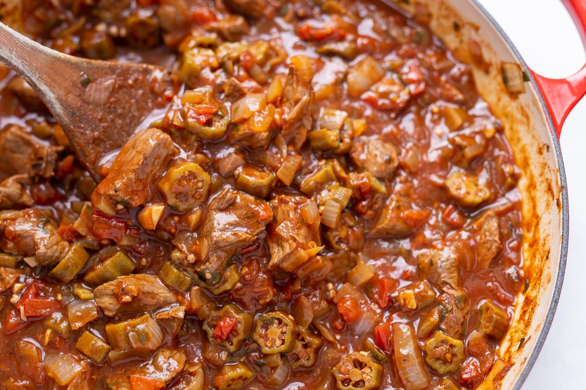 20 Meal Ideas to Support Your Clients Oral Health:Okra & Beef Stew