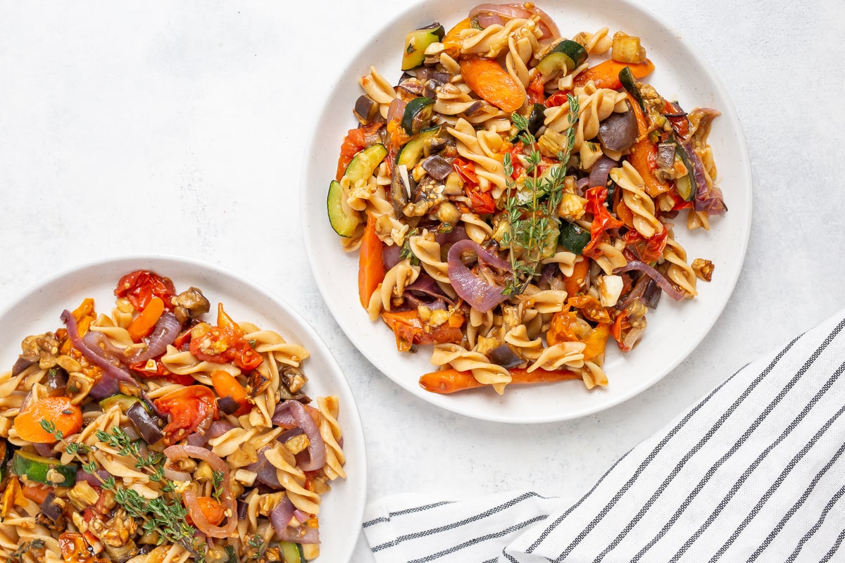 20 Meal Ideas to Support Your Clients Oral Health:Roasted Veggie Pasta