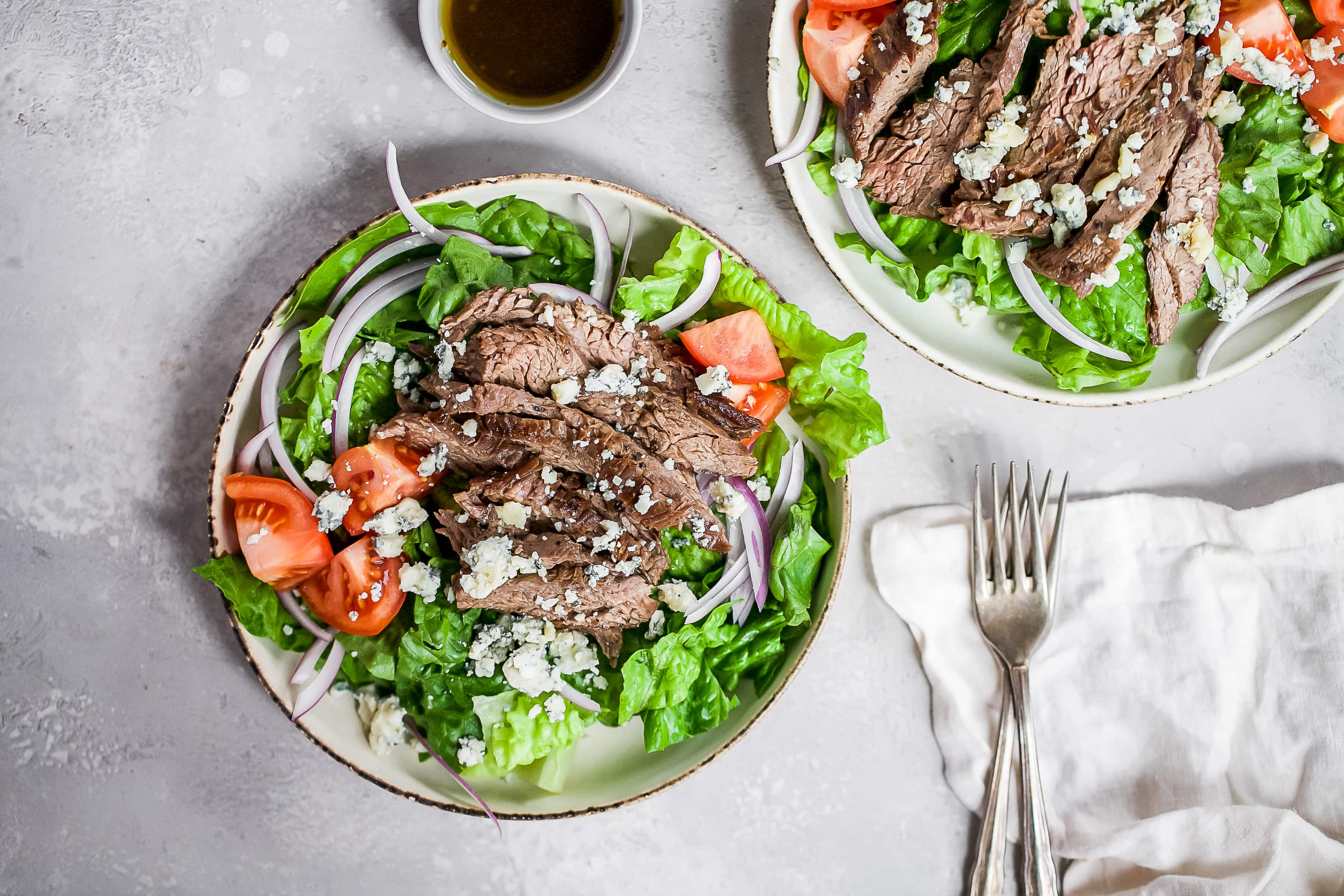 20 Meal Ideas to Support Your Clients Oral Health:Steak & Blue Cheese Salad