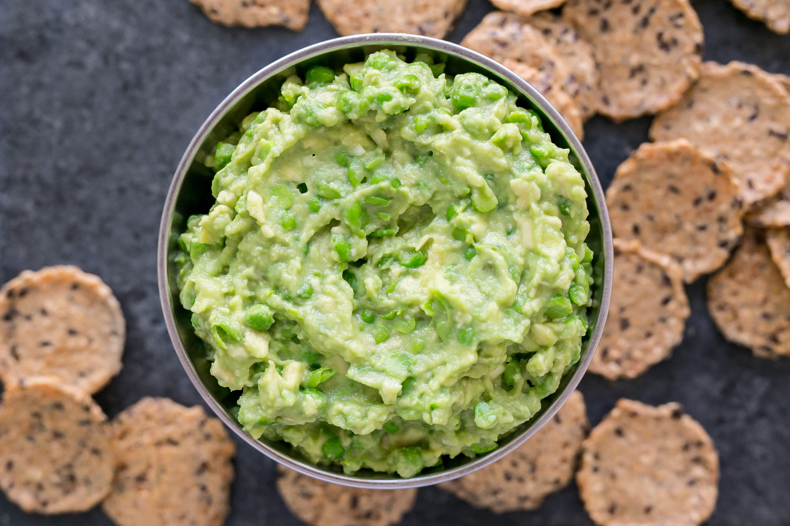 20 Meal Ideas to Help Clients with Eczema: Smashed Peacamole with Crackers
