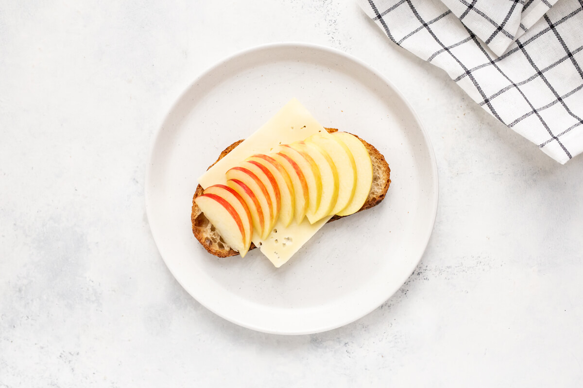 20 Meal Ideas to Support Student-Athletes: Apple & Swiss Cheese Toast
