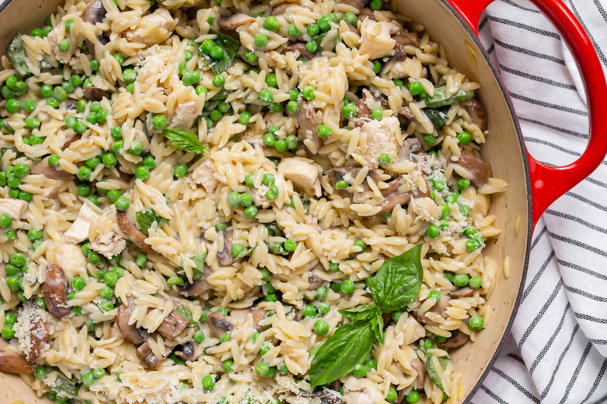 20 Low Oxalate Meals Your Clients Will Love: One Pot Creamy Mushroom Orzo