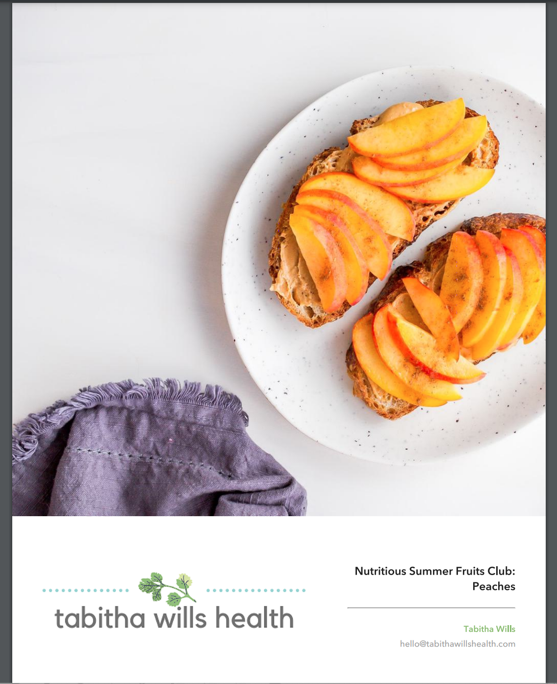 cover of nutritious summer fruits club: peaches