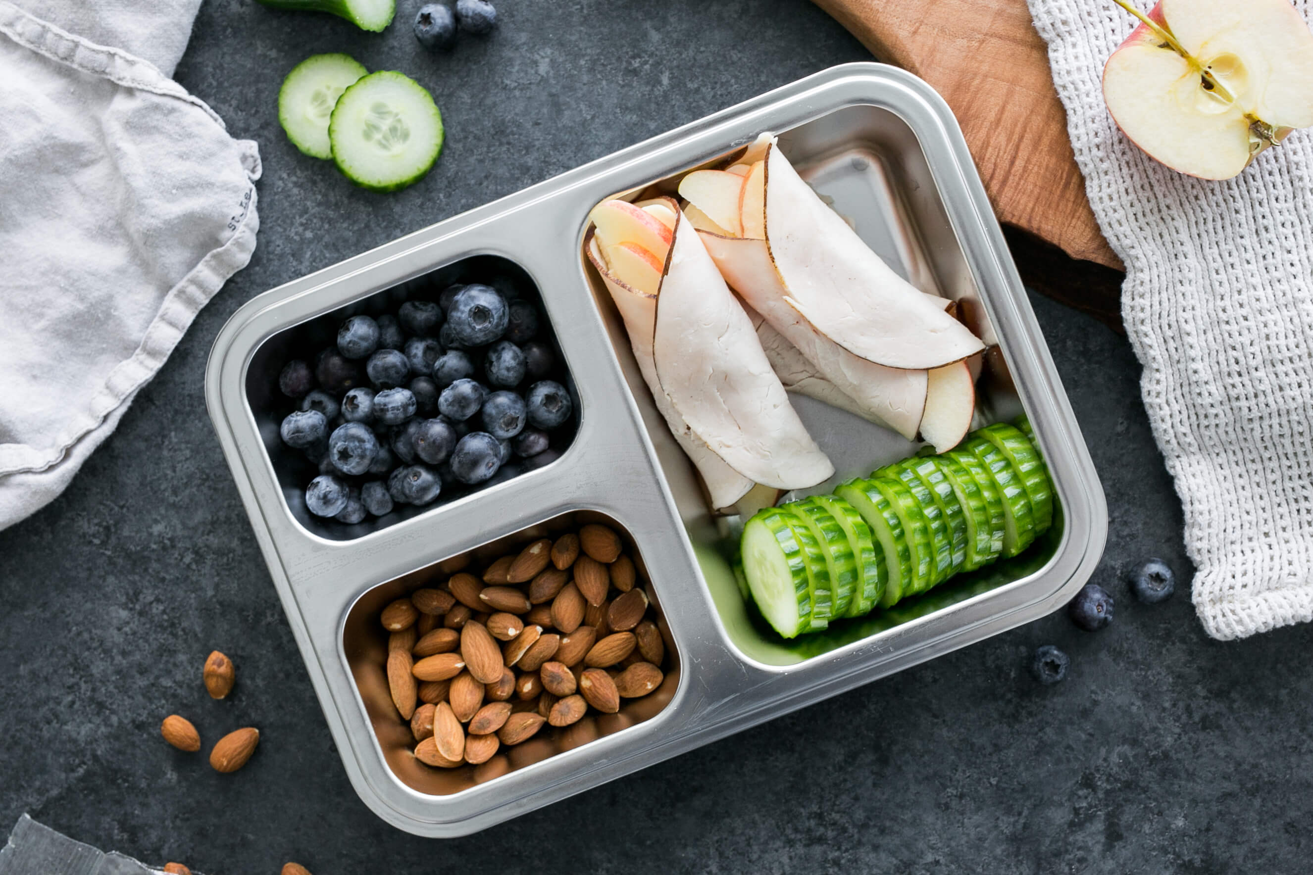20 Meal Ideas to Support Student-Athletes: Turkey Wraps with Almonds, Cucumbers & Blueberries
