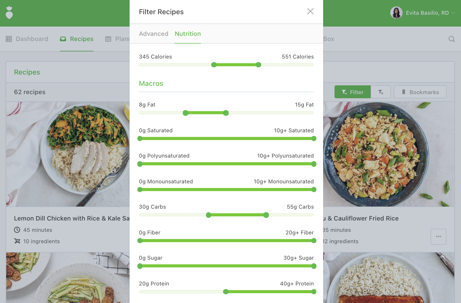 macro weeekly recipe meal planner